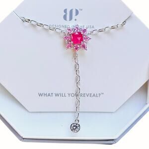 Bomb Party Necklace “Dropped From A Star” NK13047 Pink Sapphire on Rhodium